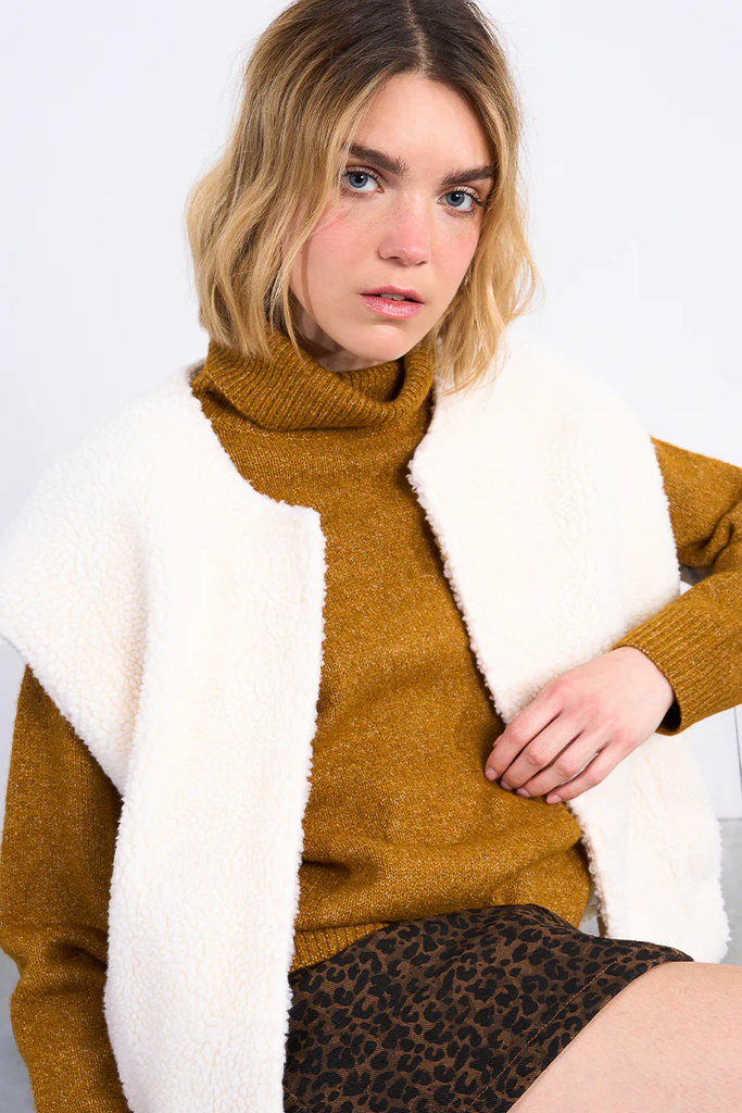Camel Turtleneck Sweater