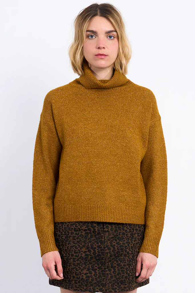 Camel Turtleneck Sweater