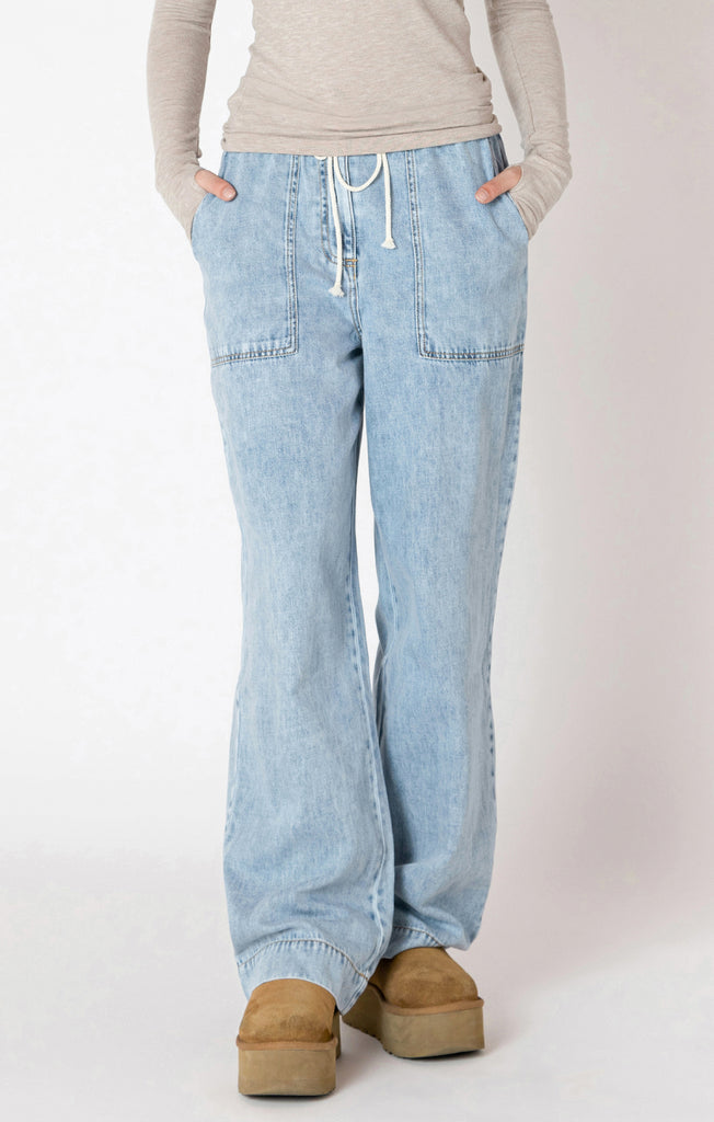 Denim Tie Waist Pants