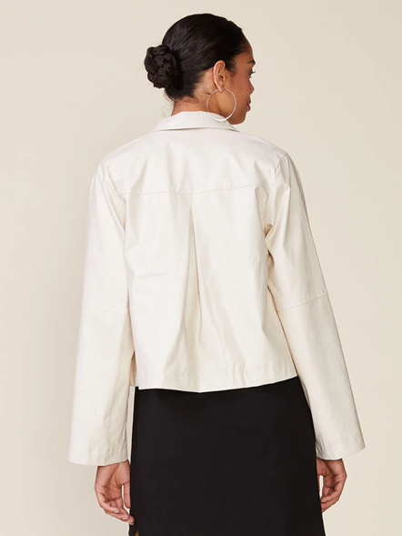 Faux Leather Cream Jacket