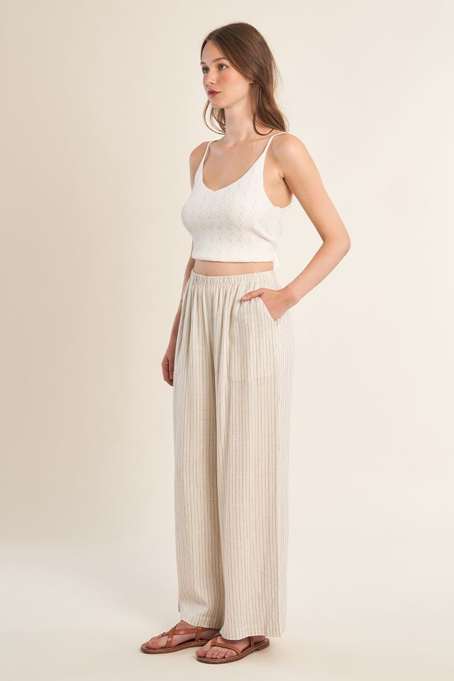 Beige Stripe Pants