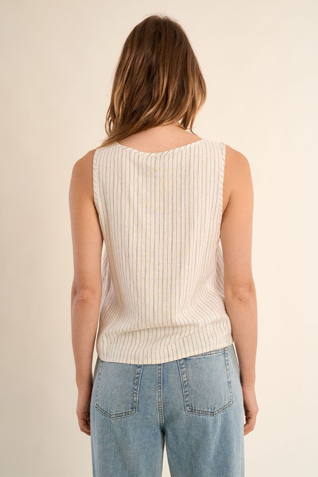 Beige Stripe Top
