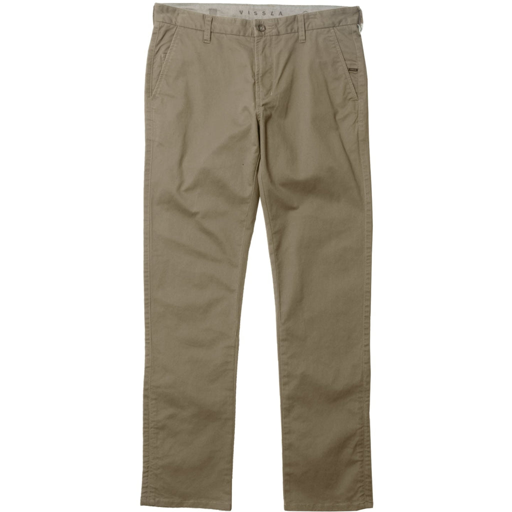 flat lay picture of khaki pants with flat front