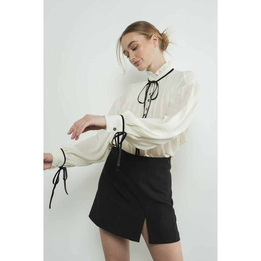 Pintuck Ribbon Blouse