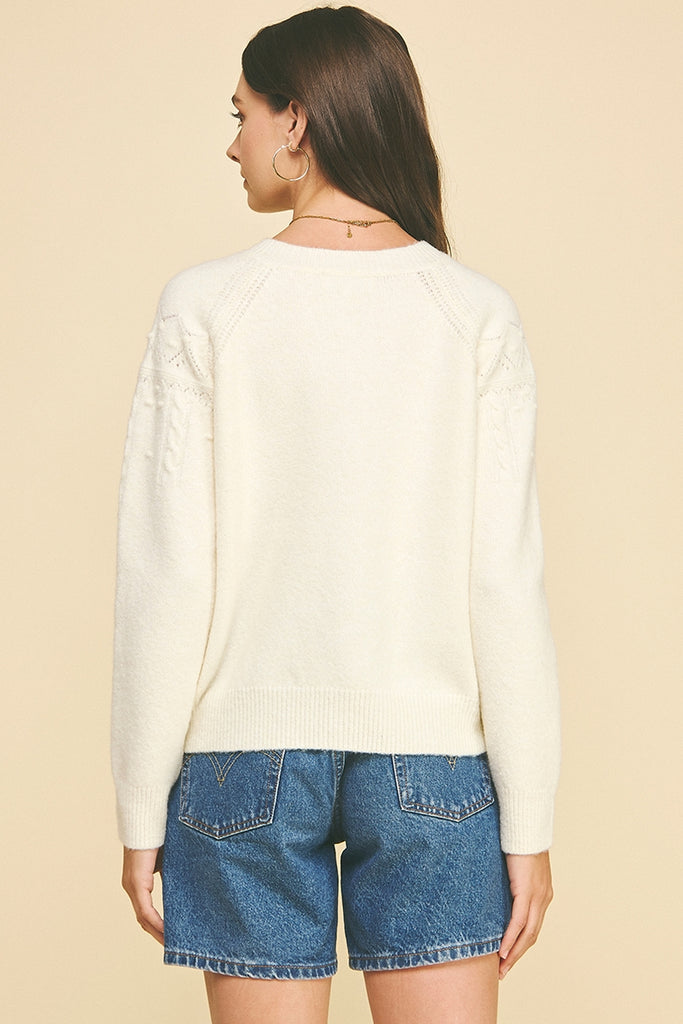 Ivory Textured Cardigan