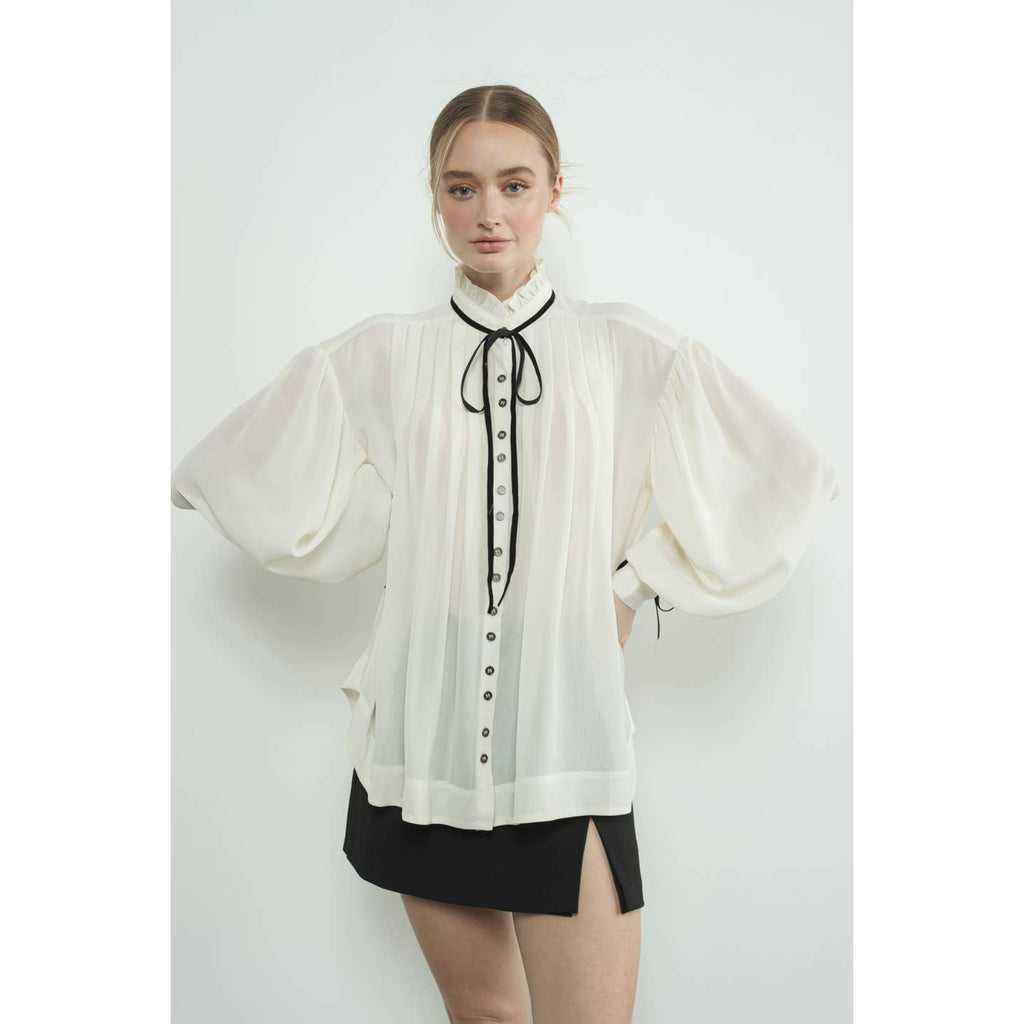Pintuck Ribbon Blouse