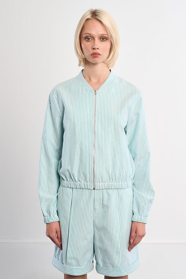 Mint Striped Bomber