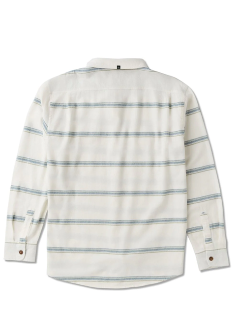 White shirt with blue stripes on a white background