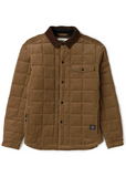 brown snap front corduroy jacket against white background