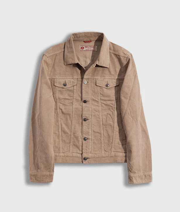 Brown jacket on a light gray background