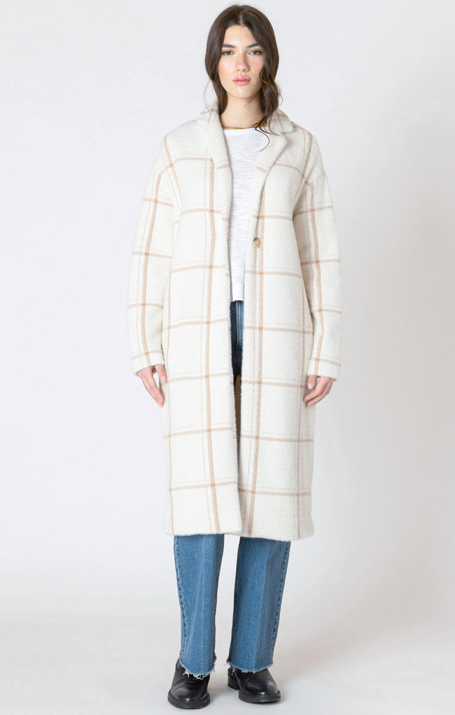 Cream Windowpane Coat