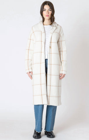 Cream Windowpane Coat