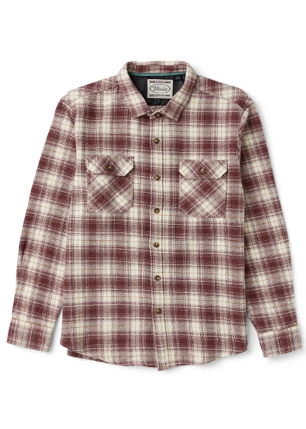 red and white plaid flannel shirt against a white background