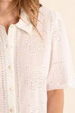 Cropped Eyelet Top