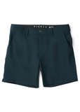 Dark blue shorts with a visible brand logo on a white background