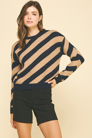 Diagonal Stripe Sweater