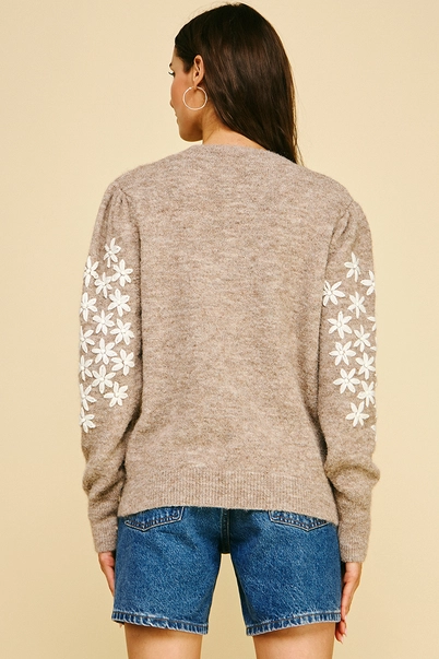 Flower Sleeve Sweater