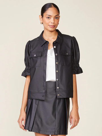 Faux Leather Shacket