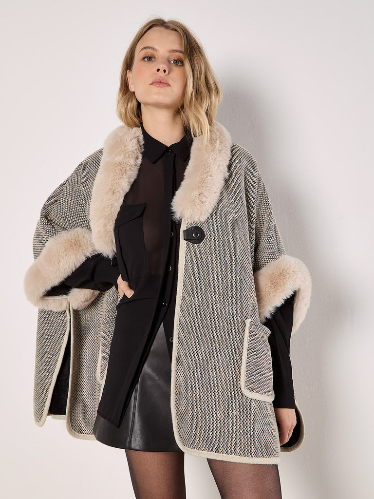 Fur Trim Cape