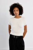 Short Sleeve Fuzzy Sweater