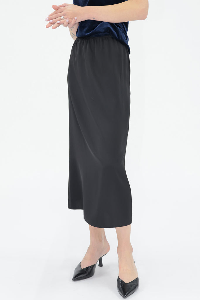 Satin Midi Slip Skirt