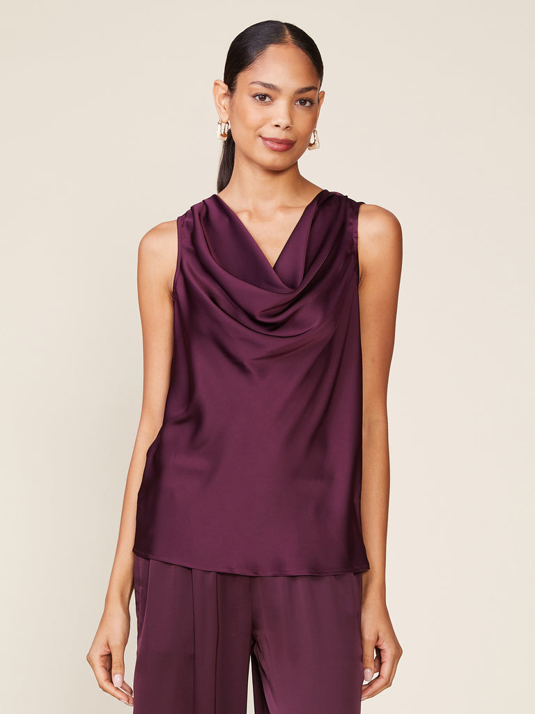 Sleeveless Satin Cowl