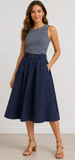 Navy Stripe Midi