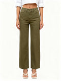 Mid-Rise Olive Pants