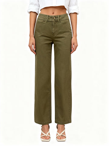 Mid-Rise Olive Pants