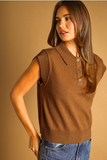 Sleeveless Polo Sweater