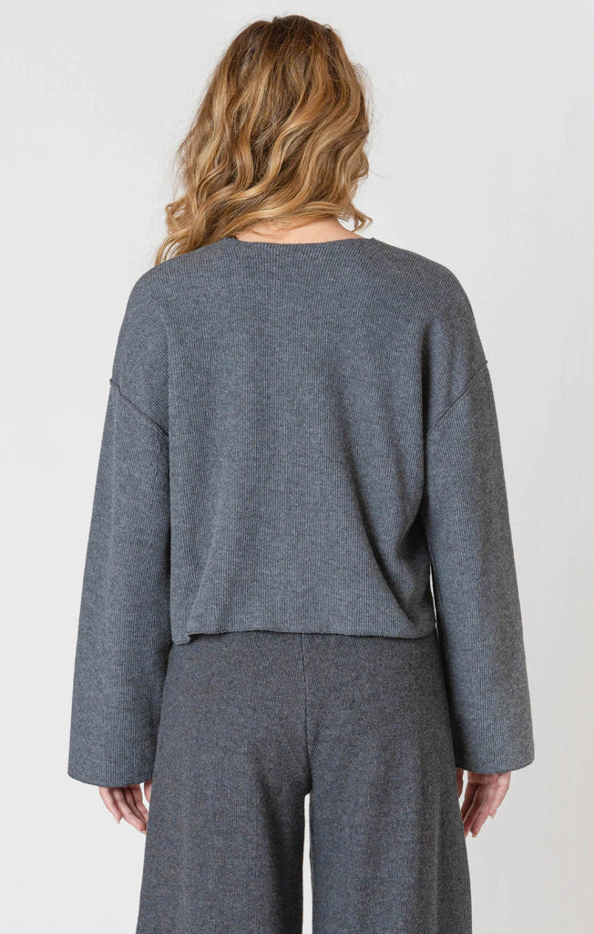 Ribbed Cardigan - Charcoal