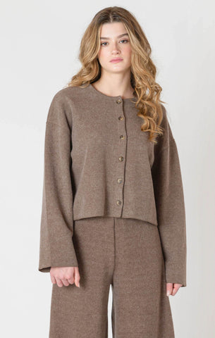 Ribbed Cardigan - Mocha