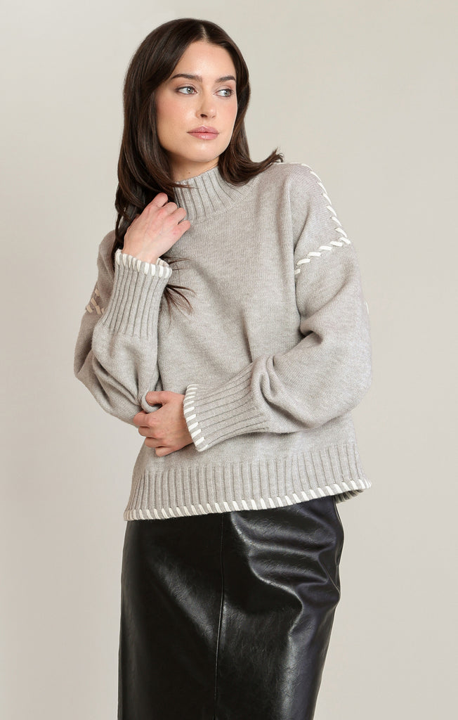 Stitched Sleeve Sweater