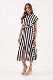 Navy Button Up Dress