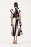 Navy Button Up Dress