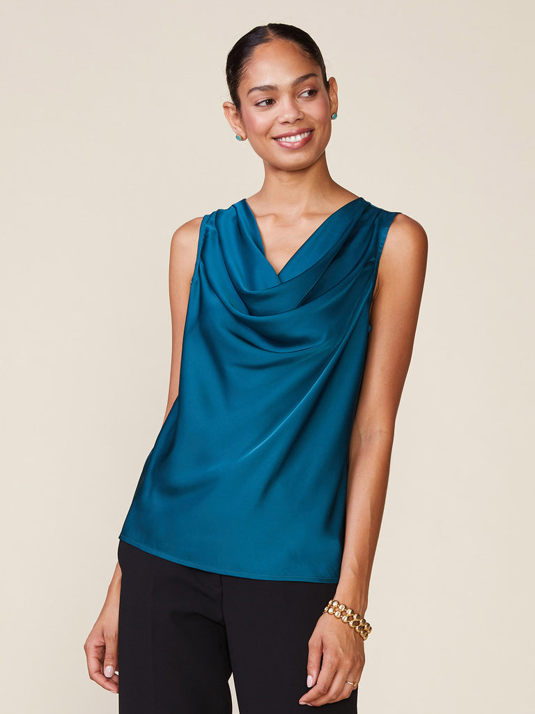 Sleeveless Satin Cowl