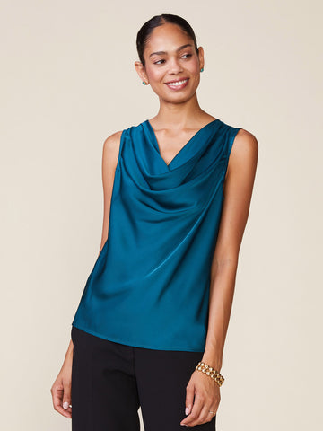 Sleeveless Satin Cowl